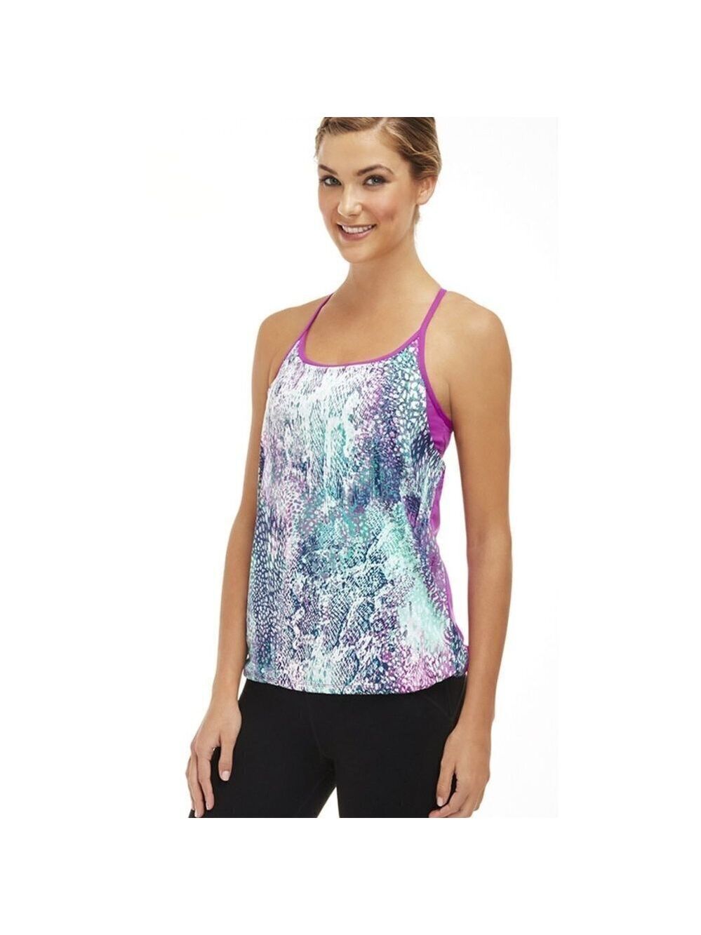 Fabletics Norwalk Tank Snake Print Orchid Purple Built in Bra